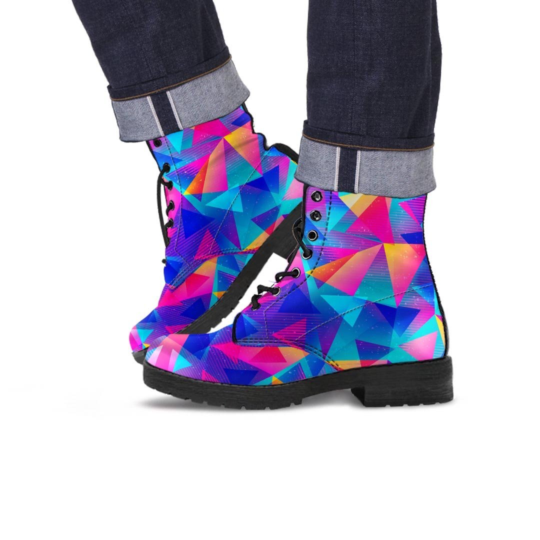 Rainbow Triangle Geometric Men's Boots-grizzshop