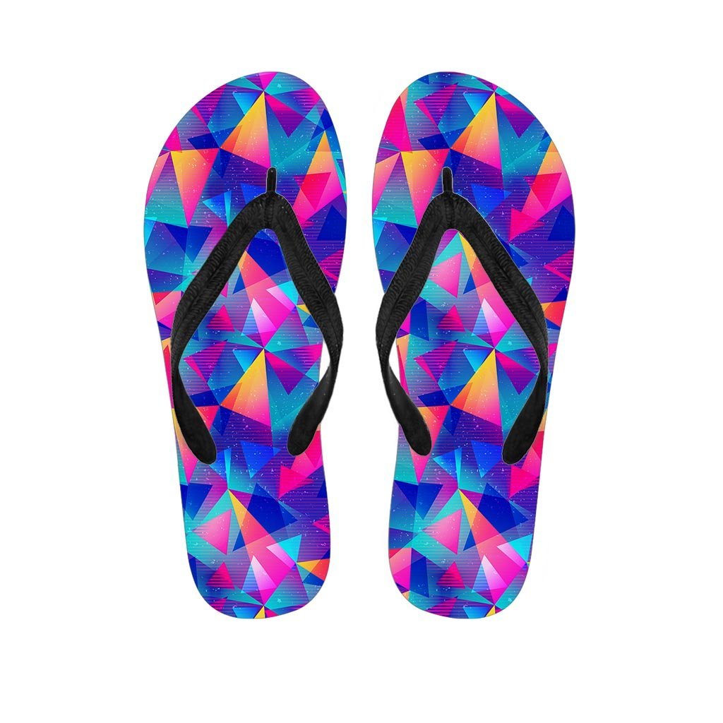 Rainbow Triangle Geometric Men's Flip Flops-grizzshop