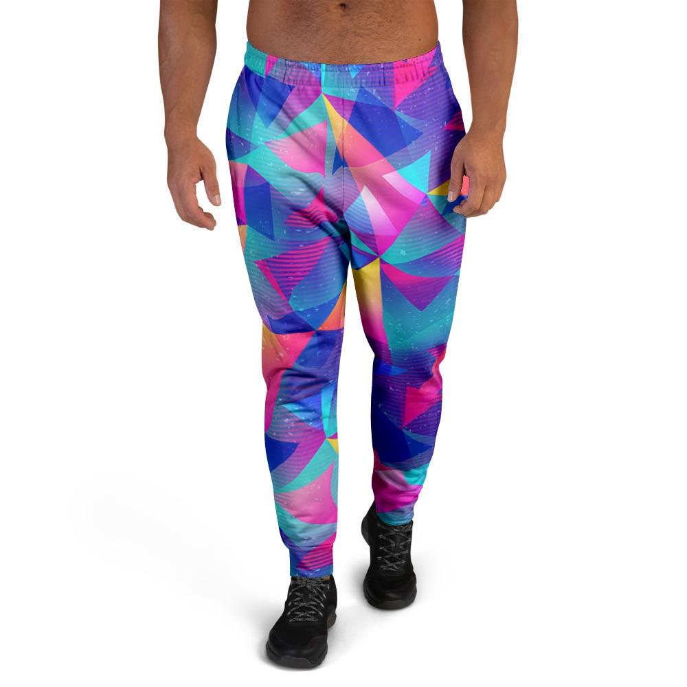 Rainbow Triangle Geometric Men's Joggers-grizzshop