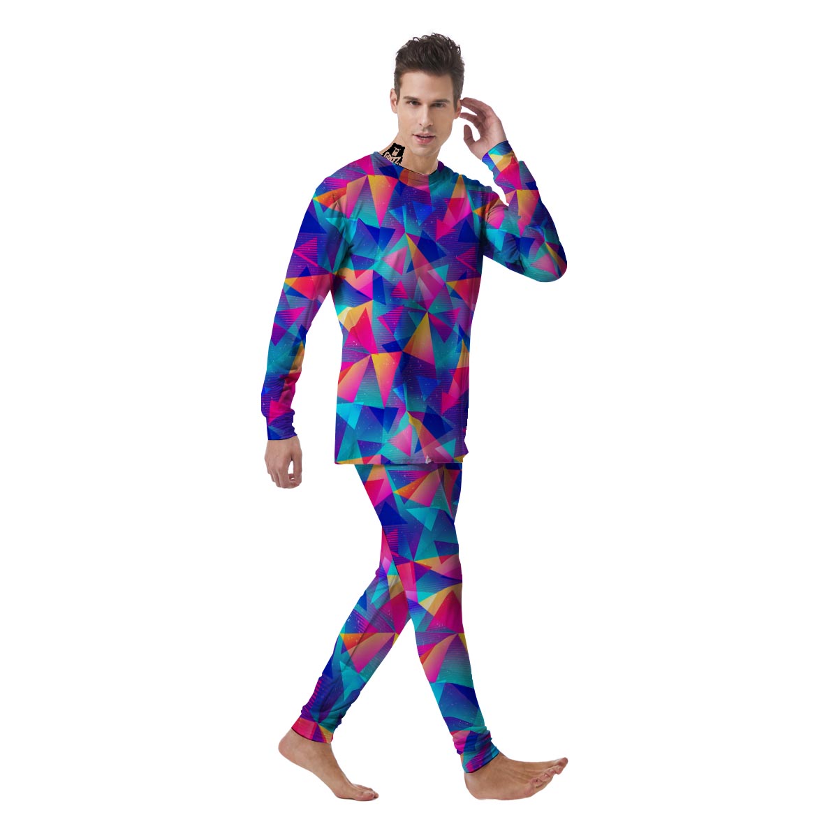 Rainbow Triangle Geometric Men's Pajamas-grizzshop