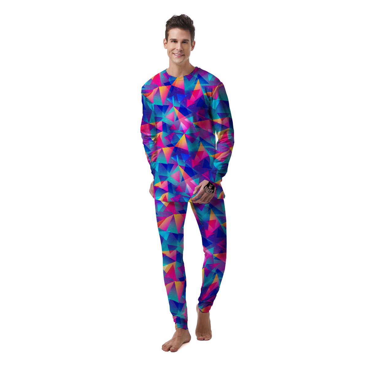 Rainbow Triangle Geometric Men's Pajamas-grizzshop