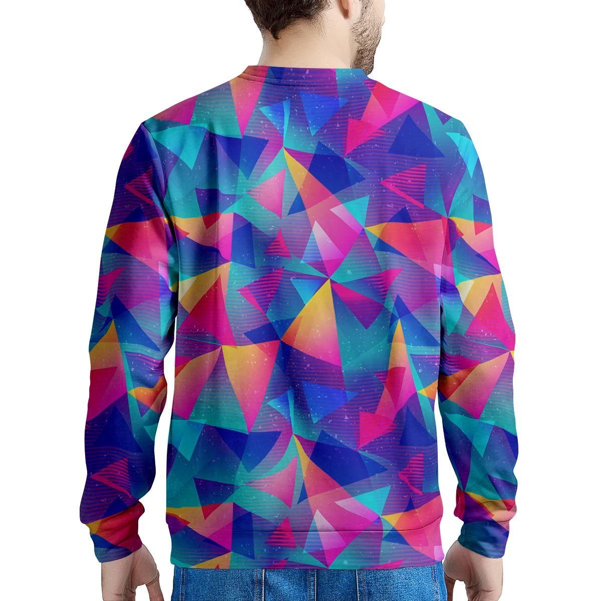 Rainbow Triangle Geometric Men's Sweatshirt-grizzshop