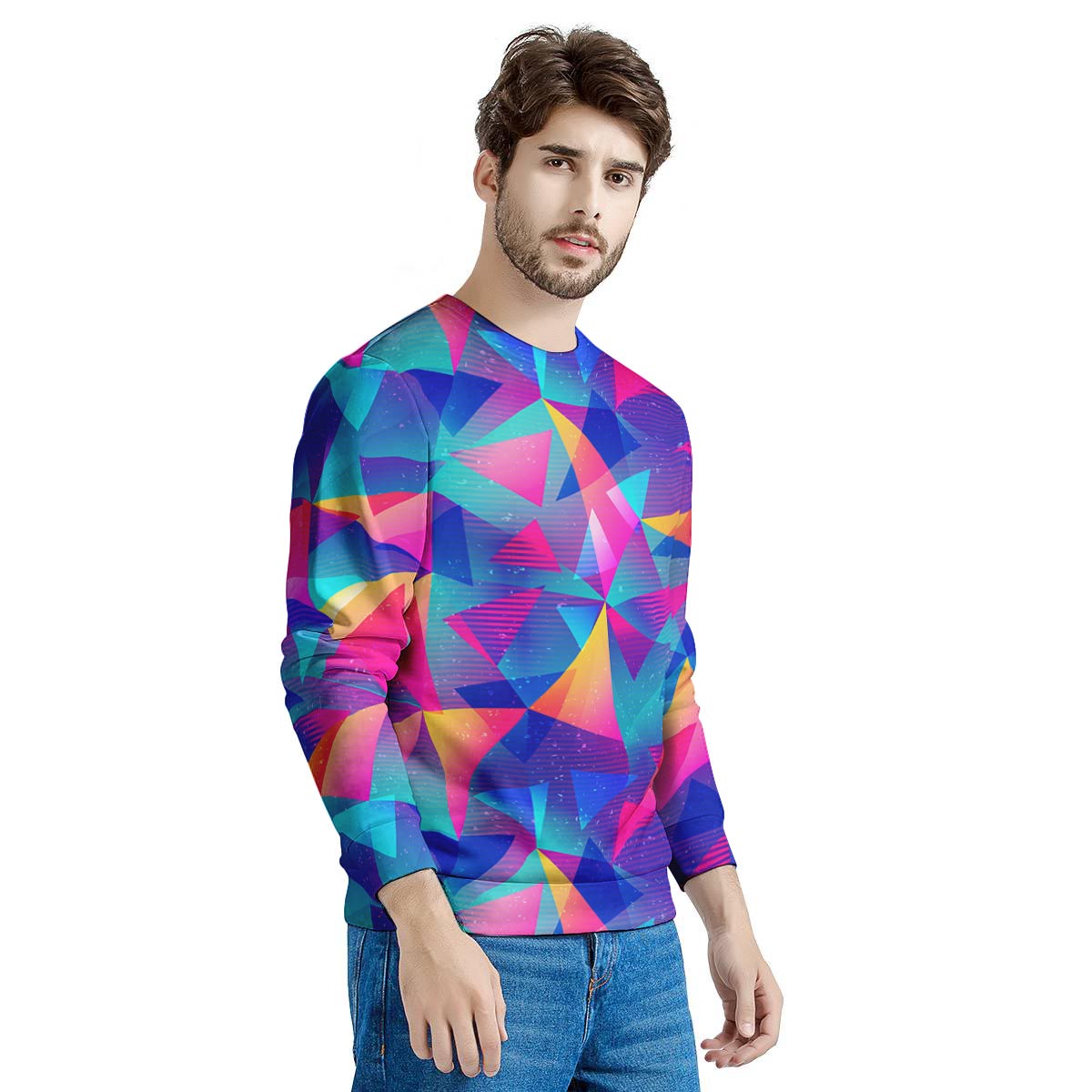 Rainbow Triangle Geometric Men's Sweatshirt-grizzshop