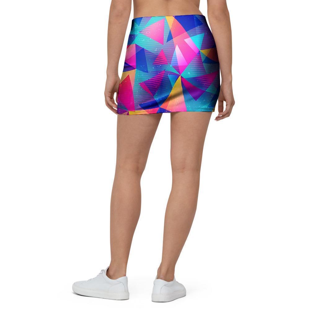 Rainbow Triangle Geometric Mini Skirt-grizzshop