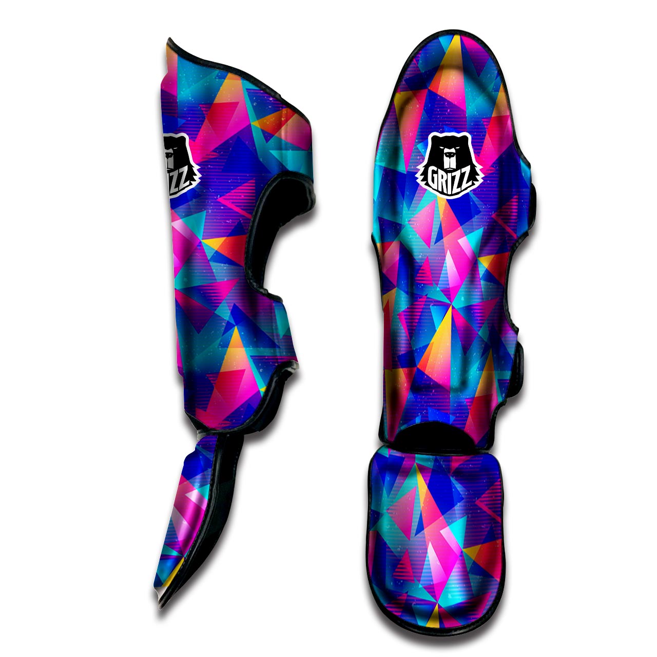 Rainbow Triangle Geometric Muay Thai Shin Guard-grizzshop