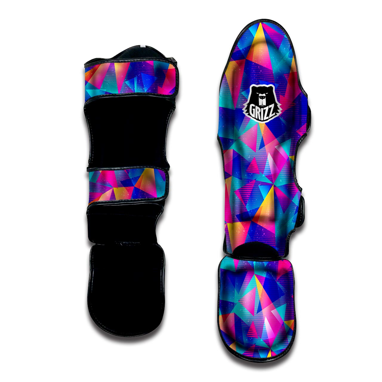 Rainbow Triangle Geometric Muay Thai Shin Guard-grizzshop