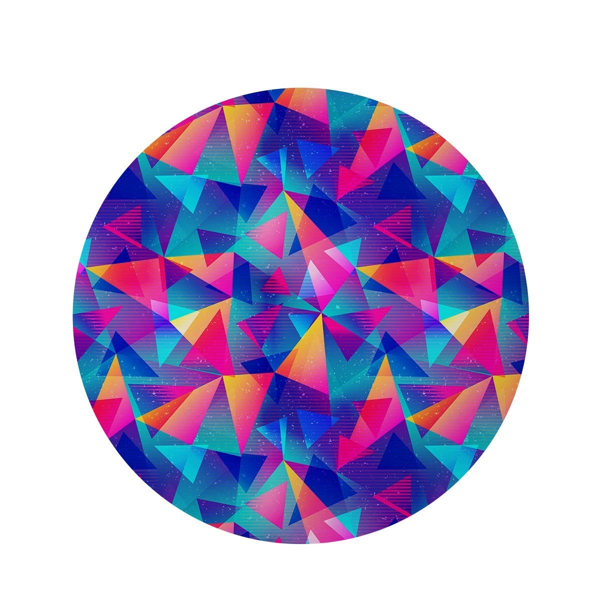 Rainbow Triangle Geometric Round Rug-grizzshop