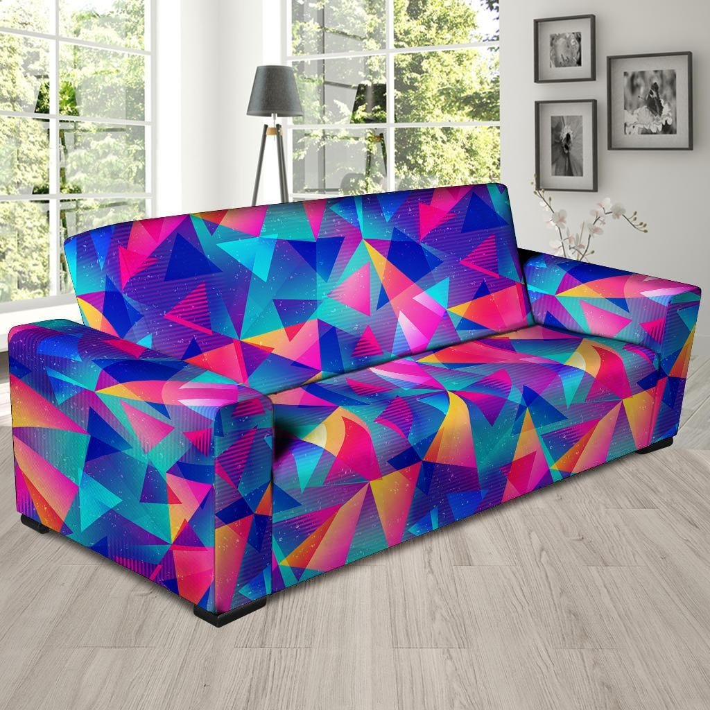 Rainbow Triangle Geometric Sofa Cover-grizzshop