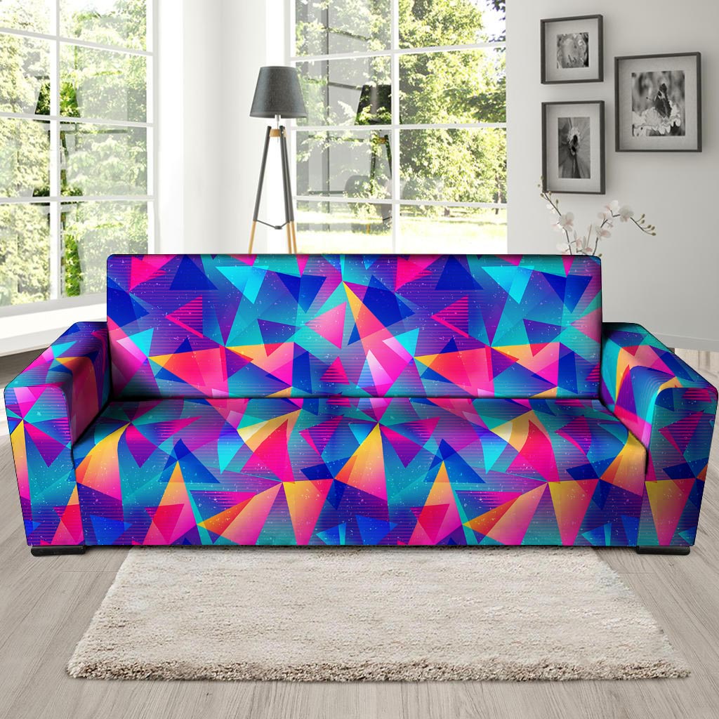 Rainbow Triangle Geometric Sofa Cover-grizzshop