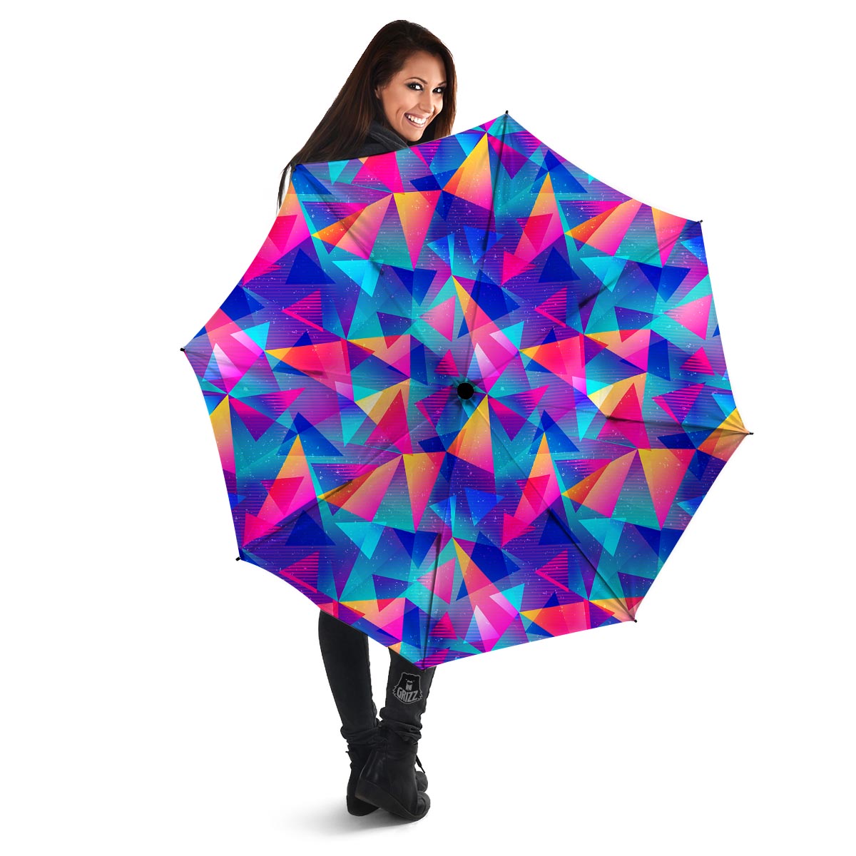 Rainbow Triangle Geometric Umbrella-grizzshop