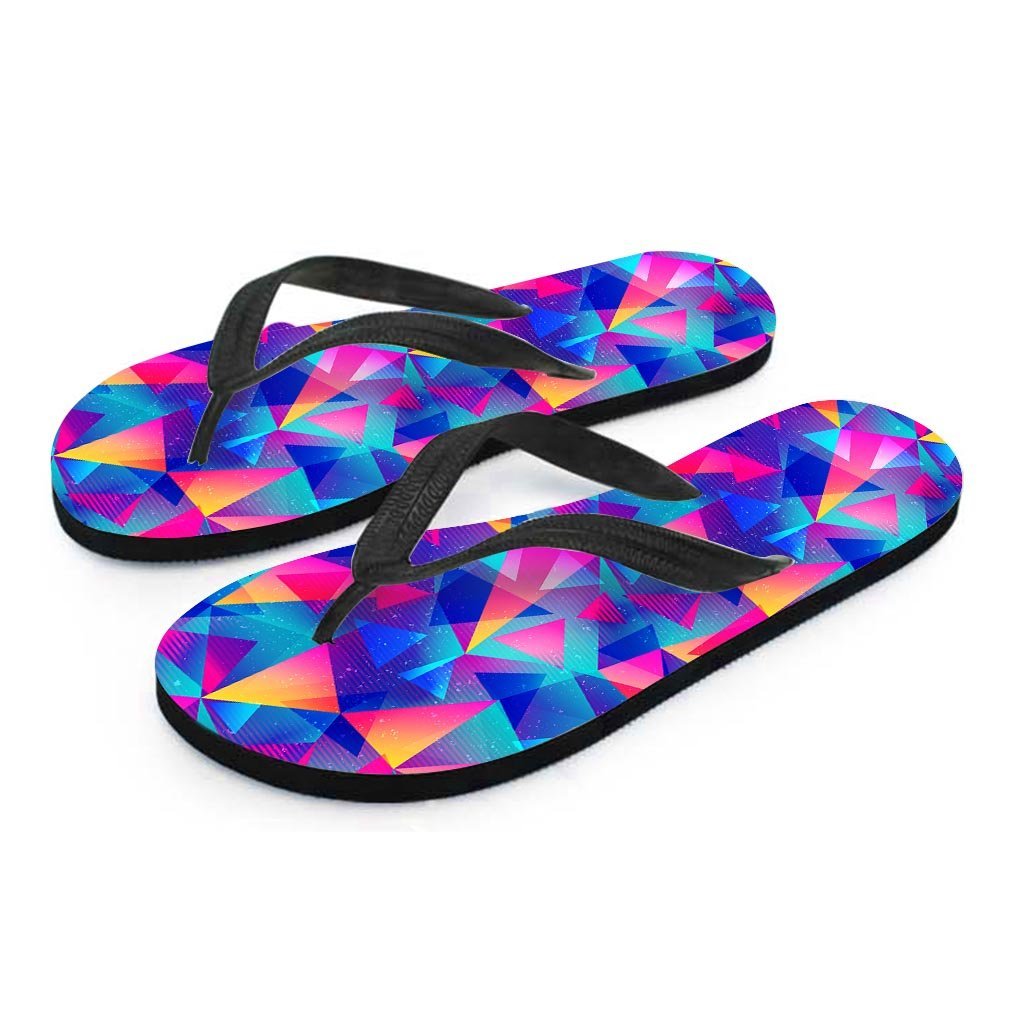 Rainbow Triangle Geometric Women's Flip Flops-grizzshop