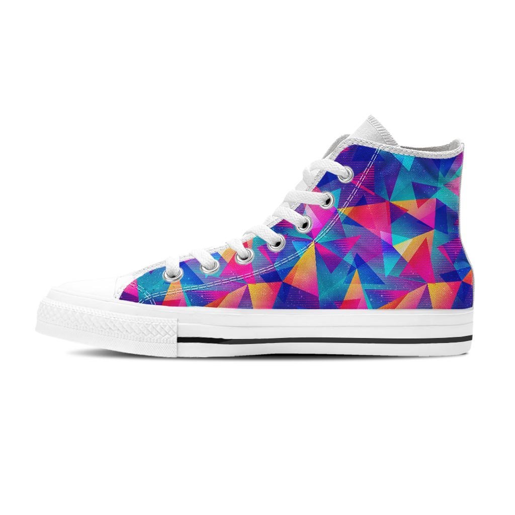 Rainbow Triangle Geometric Women's High Top Shoes-grizzshop
