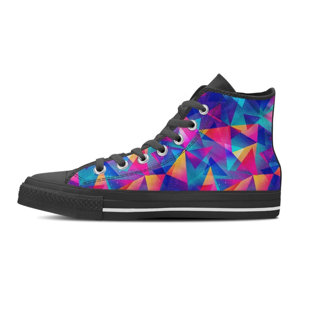 Rainbow Triangle Geometric Women's High Top Shoes-grizzshop
