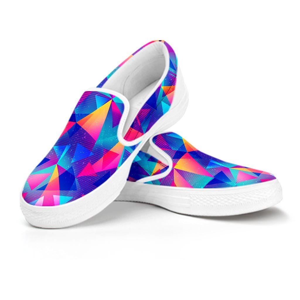 Rainbow Triangle Geometric Women's Slip On Sneakers-grizzshop