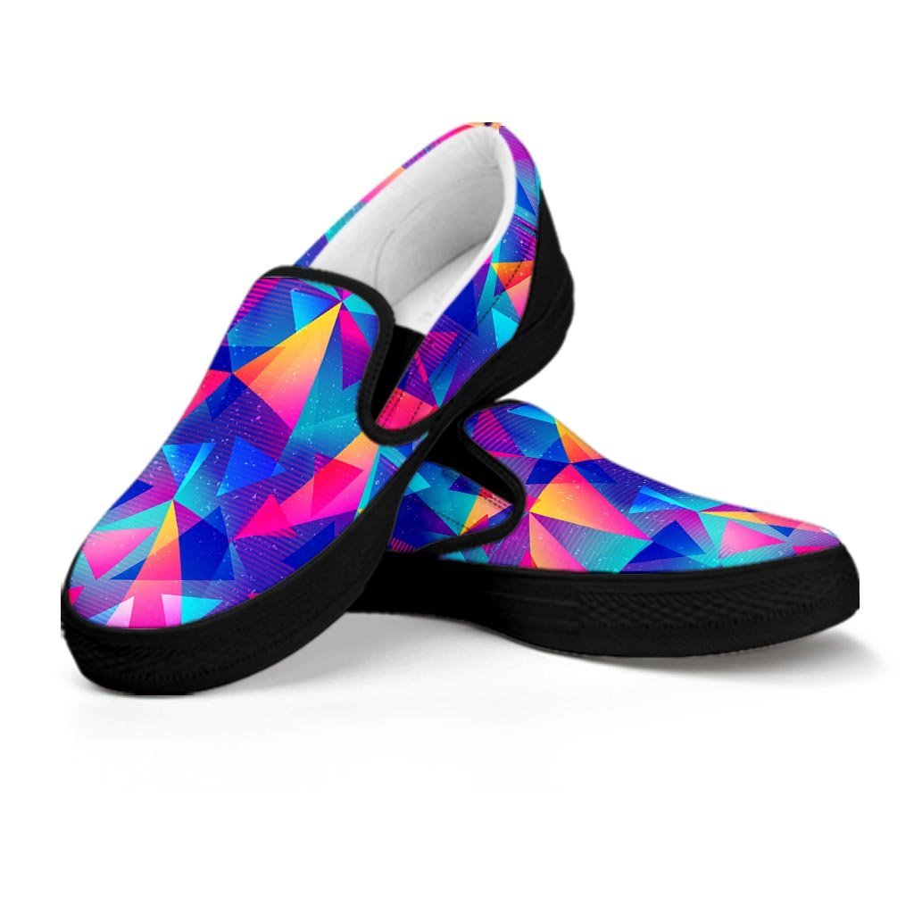 Rainbow Triangle Geometric Women's Slip On Sneakers-grizzshop