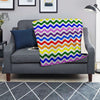 Rainbow Wave Striped Print Blanket-grizzshop