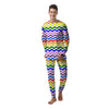 Rainbow Wave Striped Print Men's Pajamas-grizzshop