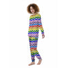 Rainbow Wave Striped Print Women's Pajamas-grizzshop