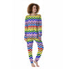 Rainbow Wave Striped Print Women's Pajamas-grizzshop