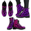 Rainbow Zebra Print Women's Leather Boots-grizzshop