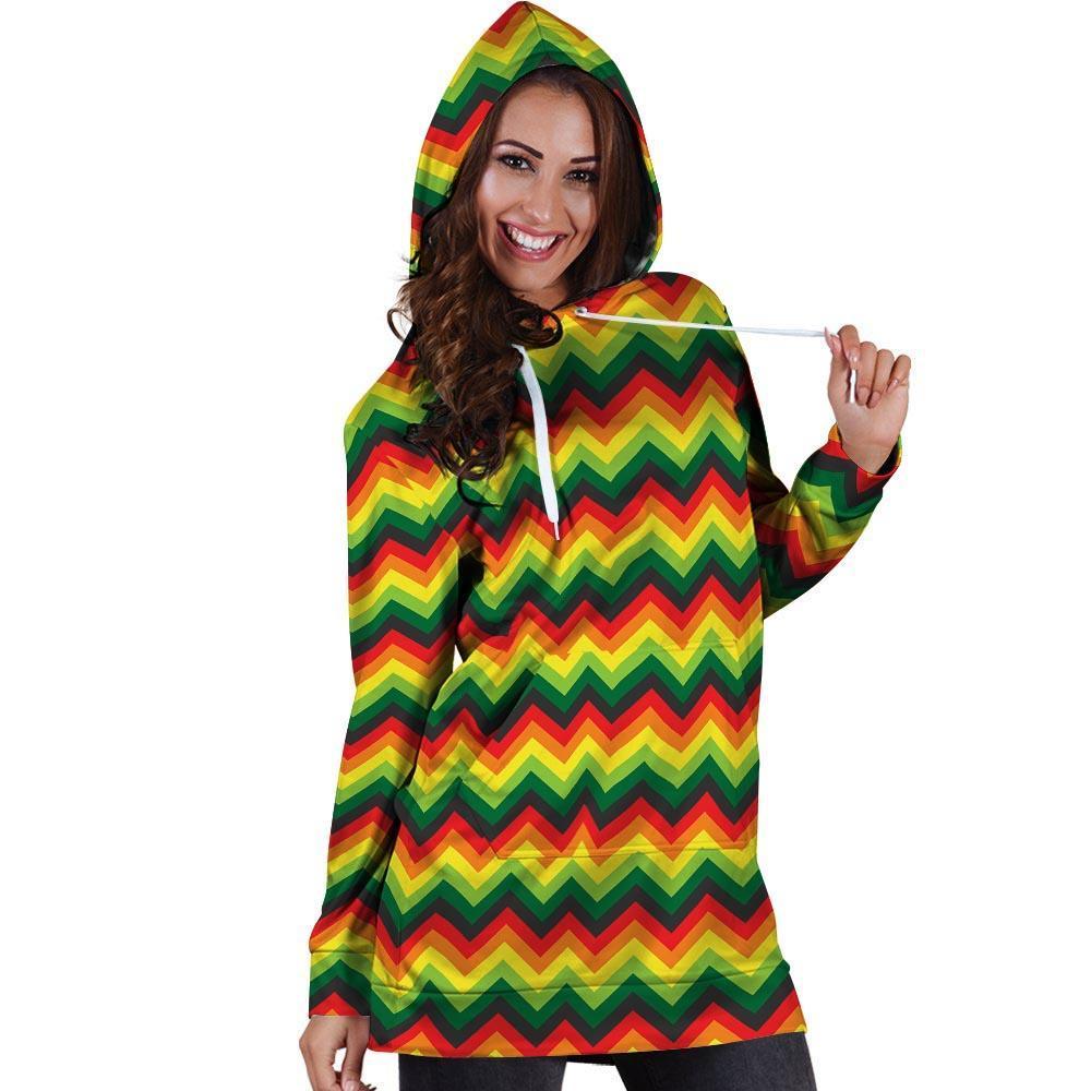 Rasta Jamaica Reggae Hoodie Dress-grizzshop