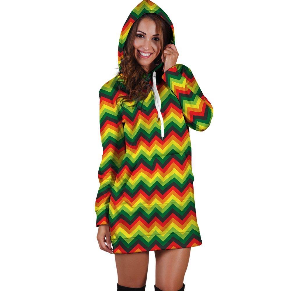 Rasta Jamaica Reggae Hoodie Dress-grizzshop