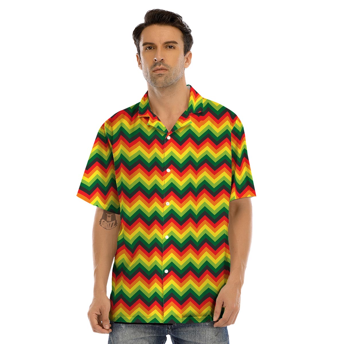 Rasta Jamaica Reggae Men’s Hawaiian Shirt-grizzshop