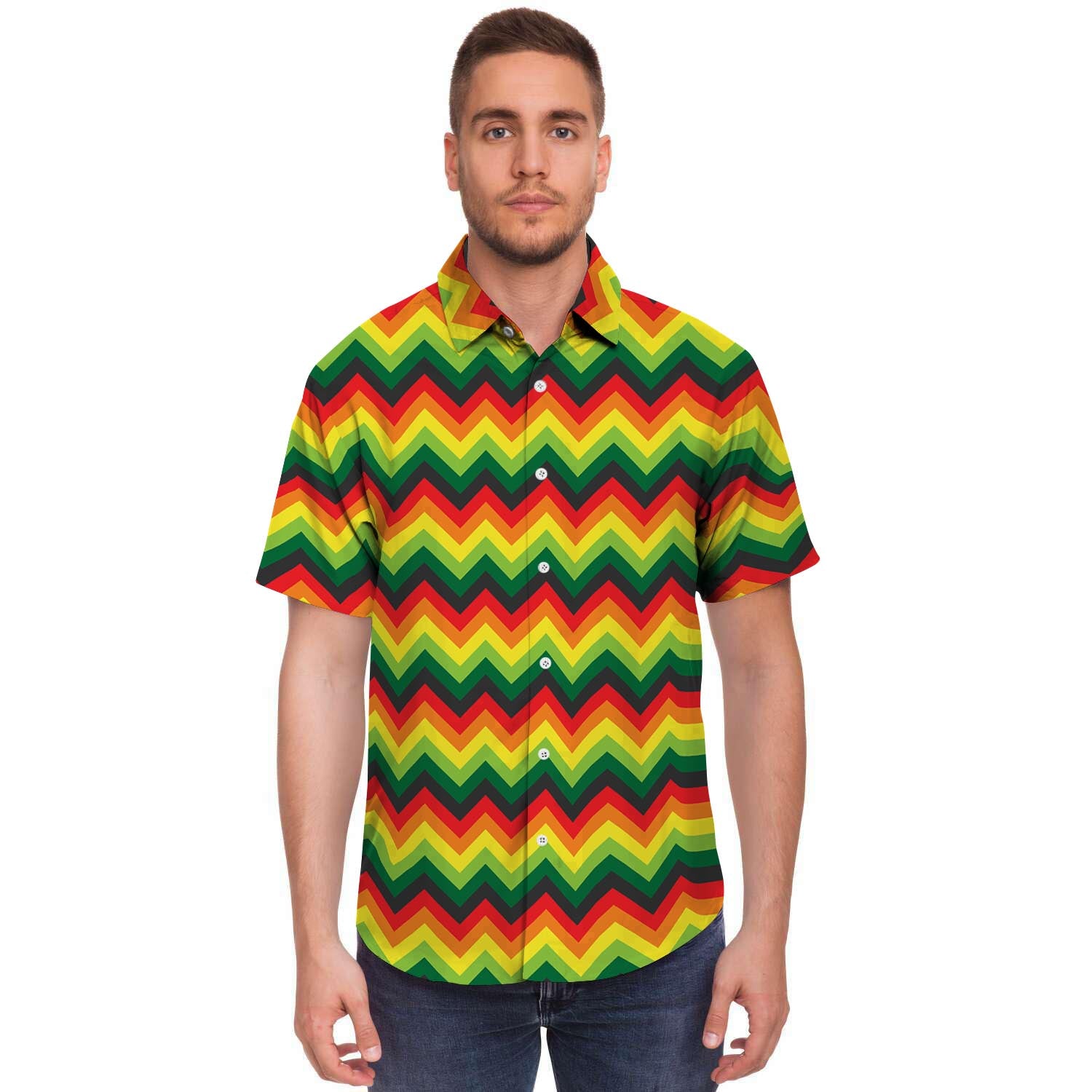 Rasta Jamaica Reggae Men's Short Sleeve Shirt-grizzshop