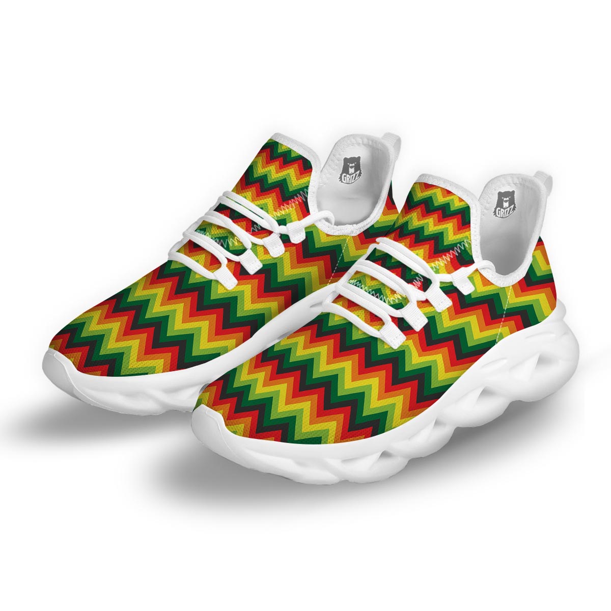 Rasta Jamaica Reggae White Running Shoes-grizzshop