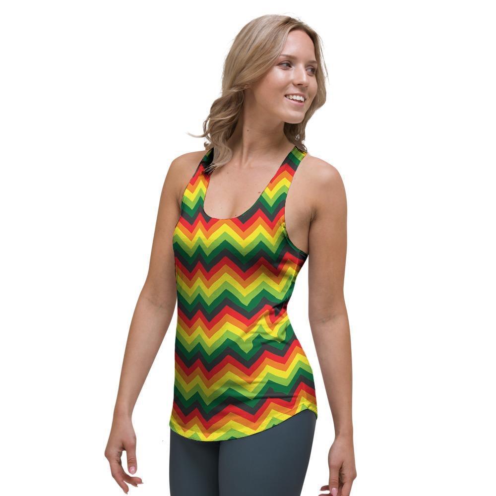Rasta Jamaica Reggae Women's Racerback Tank Top-grizzshop