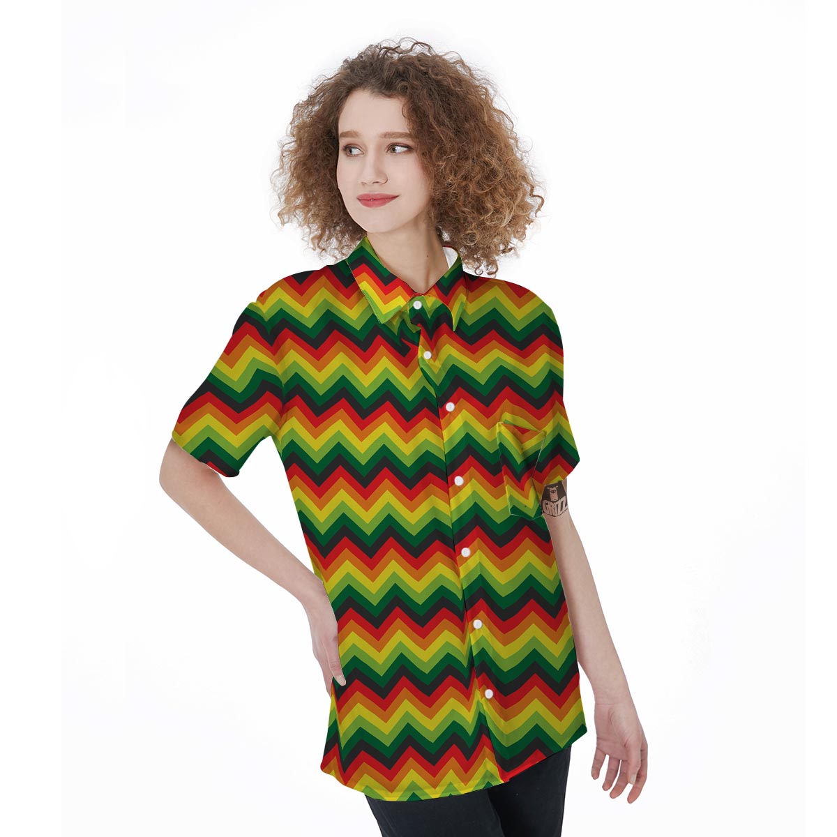 Rasta Jamaica Reggae Women's Short Sleeve Shirts-grizzshop