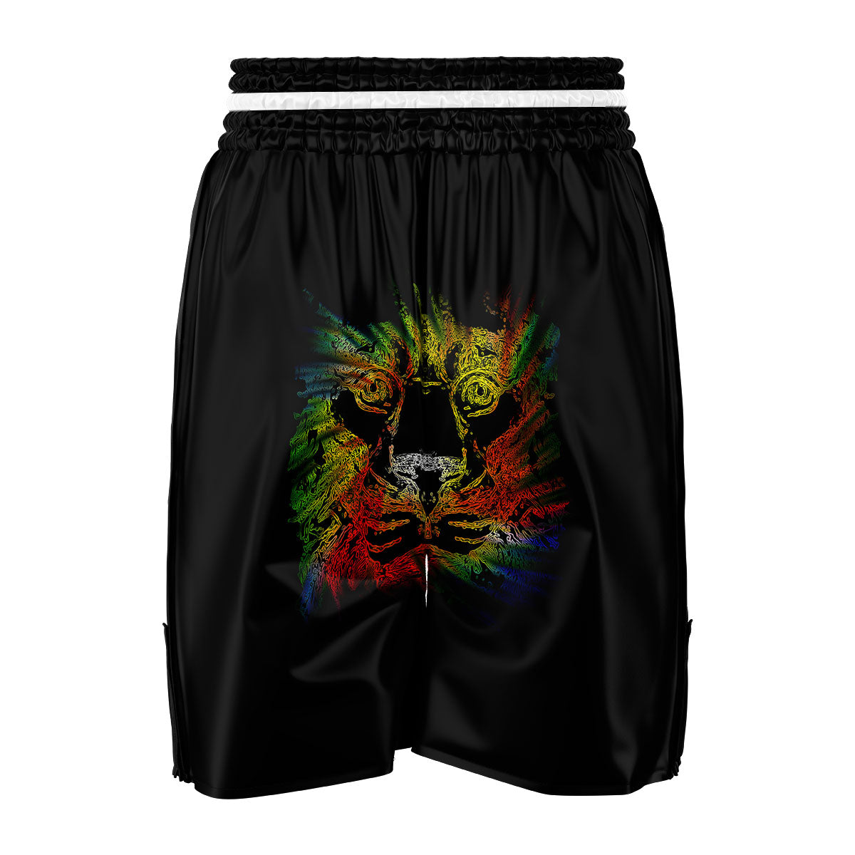 Rasta Lion Grunge Print Boxing Shorts-grizzshop
