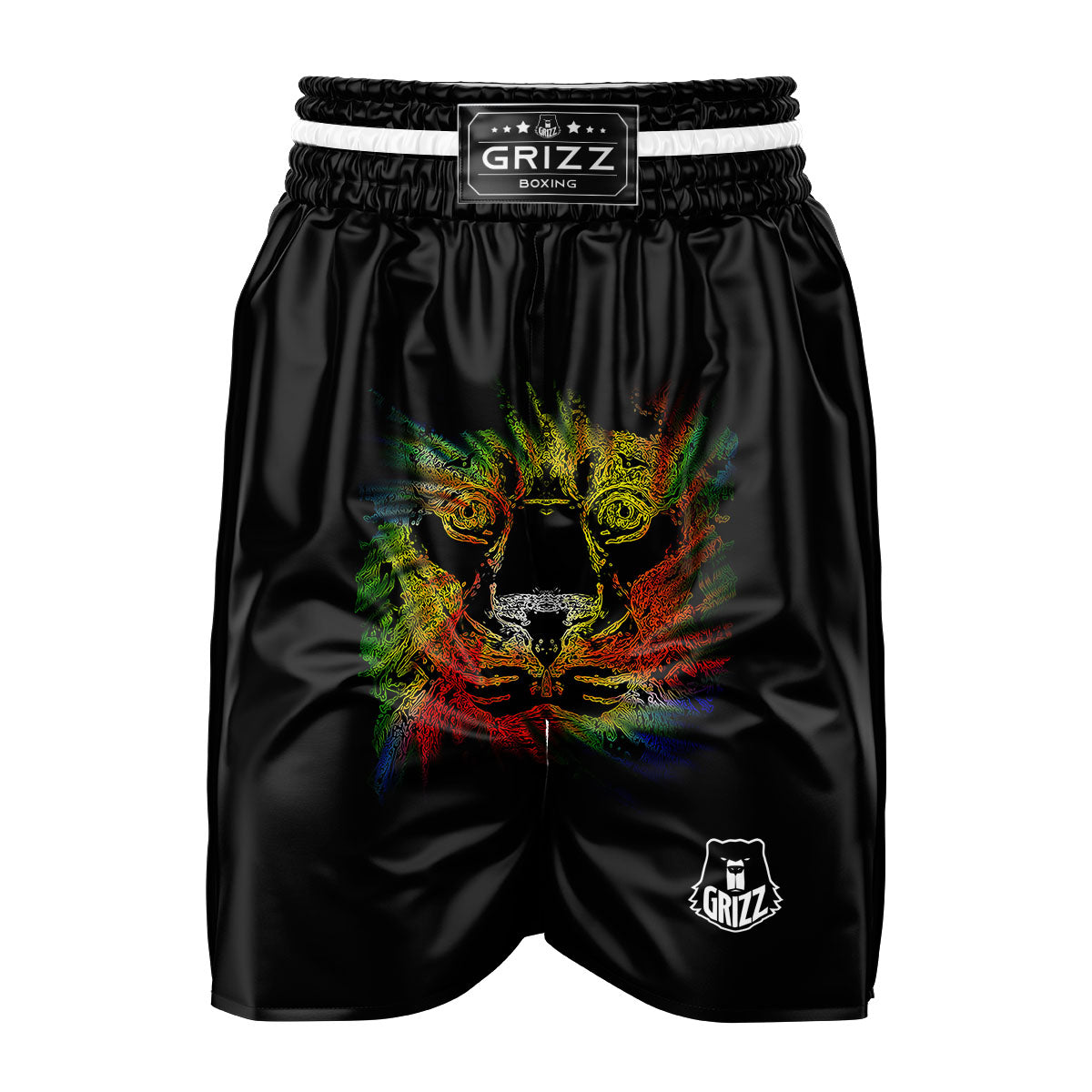 Rasta Lion Grunge Print Boxing Shorts-grizzshop