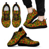 Rasta Reggae Pattern Print Black Sneaker Shoes For Men Women-grizzshop