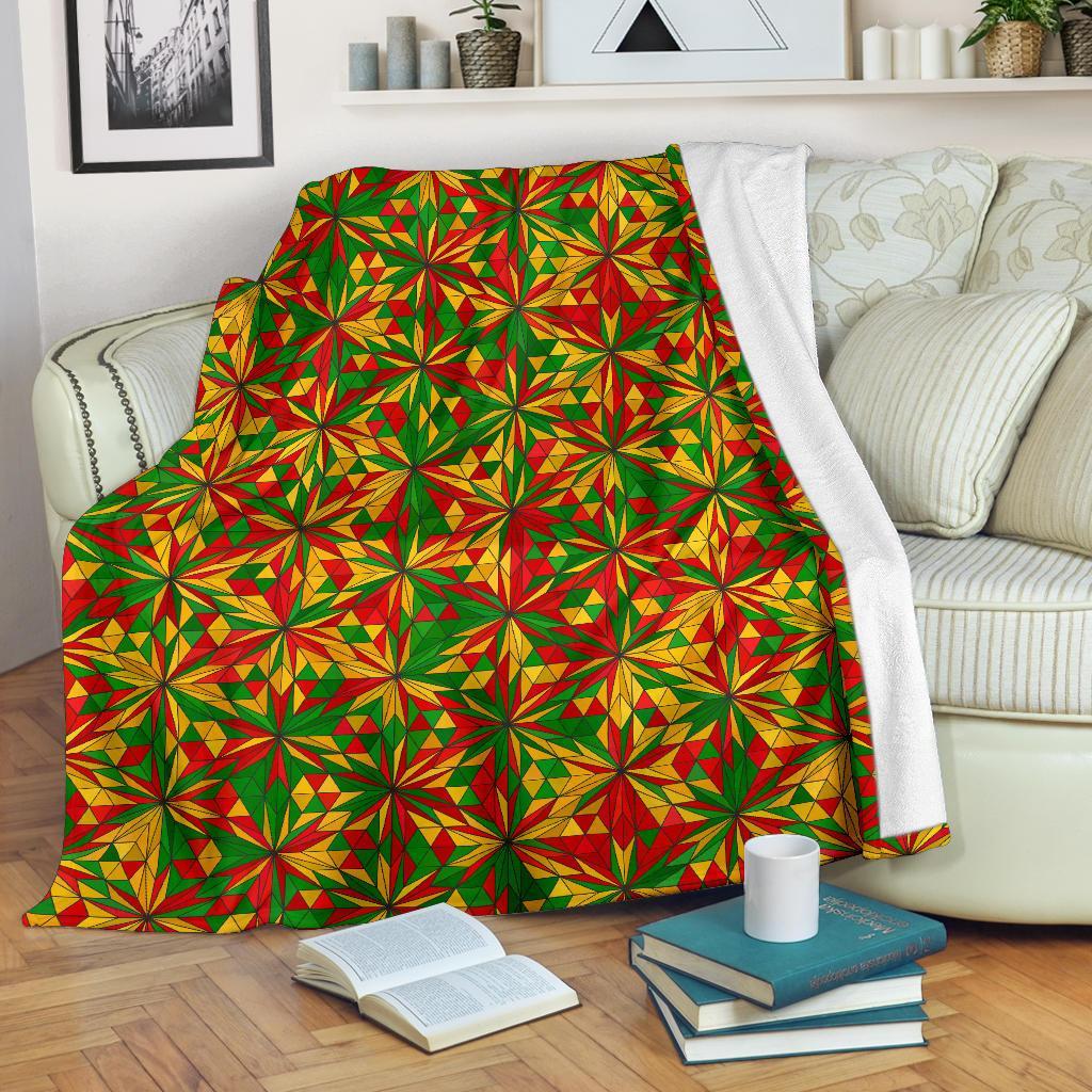 Rasta Reggae Pattern Print Blanket-grizzshop