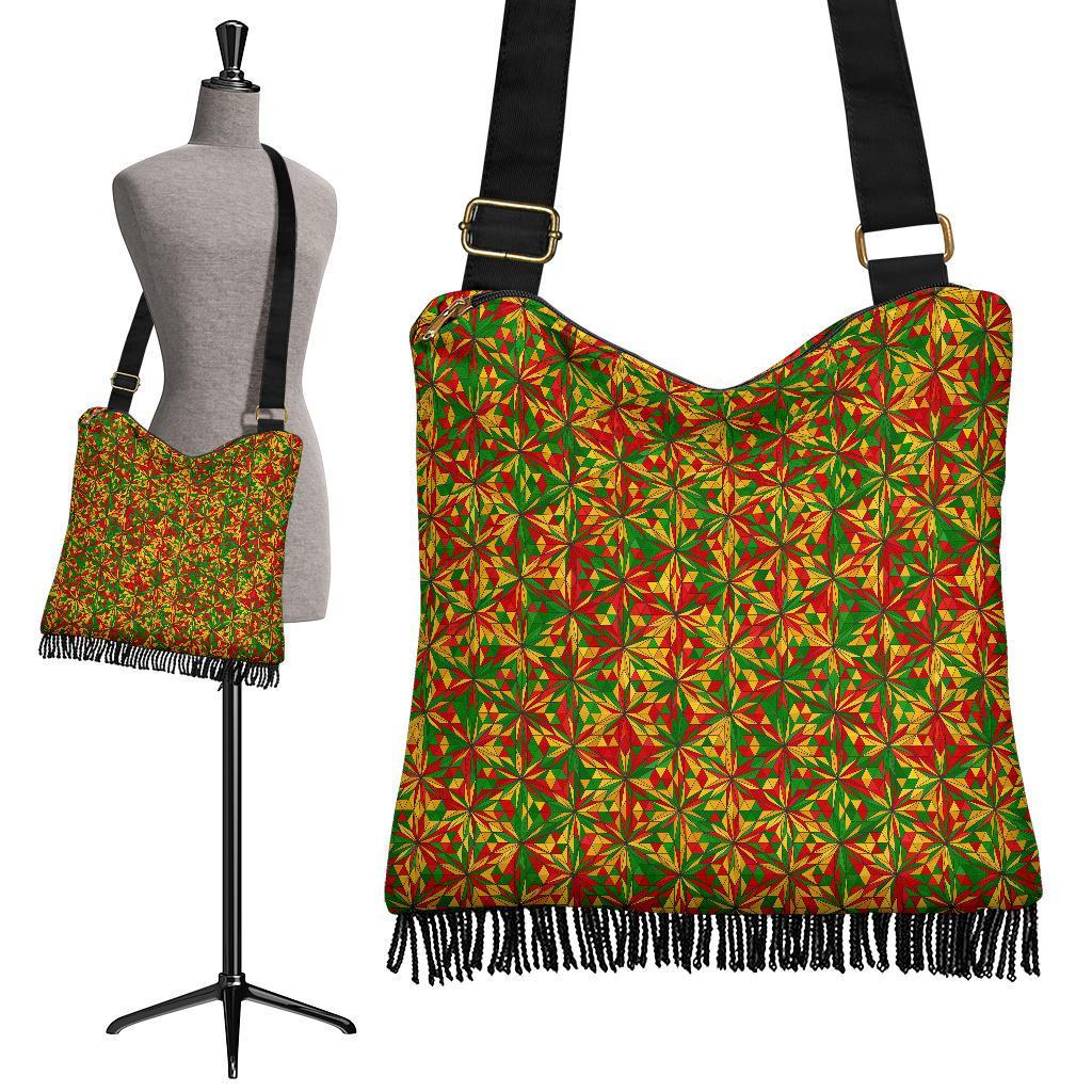 Rasta Reggae Pattern Print Crossbody Bags-grizzshop