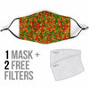 Rasta Reggae Pattern Print Face Mask-grizzshop