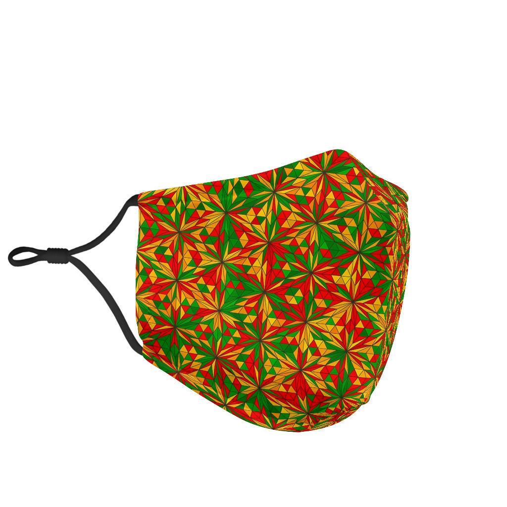 Rasta Reggae Pattern Print Face Mask-grizzshop