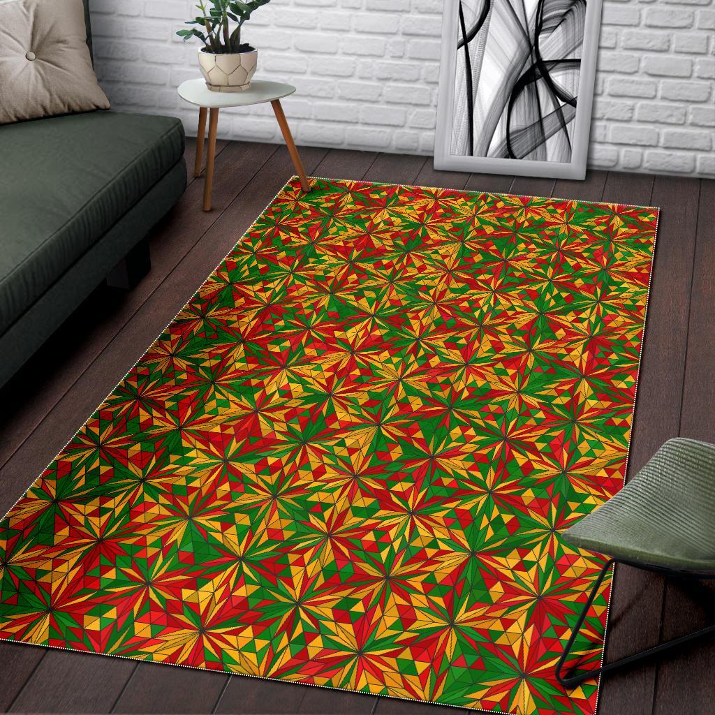 Rasta Reggae Pattern Print Floor Mat-grizzshop