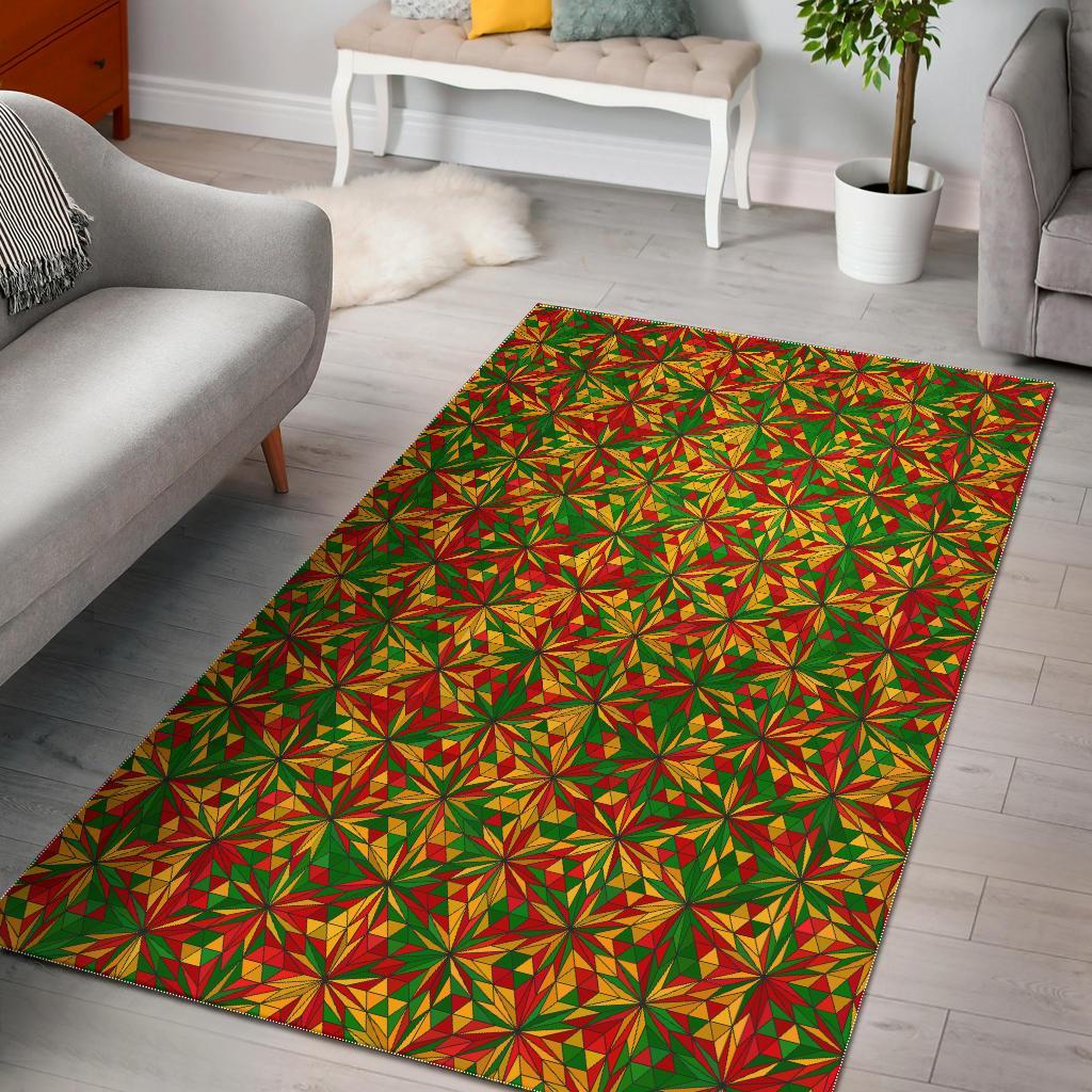 Rasta Reggae Pattern Print Floor Mat-grizzshop