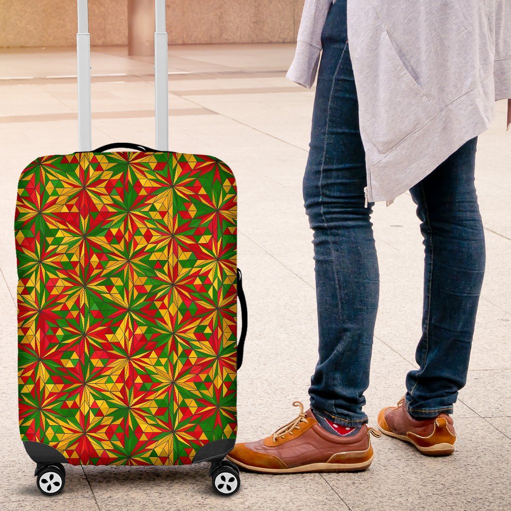 Rasta Reggae Pattern Print Luggage Cover Protector-grizzshop