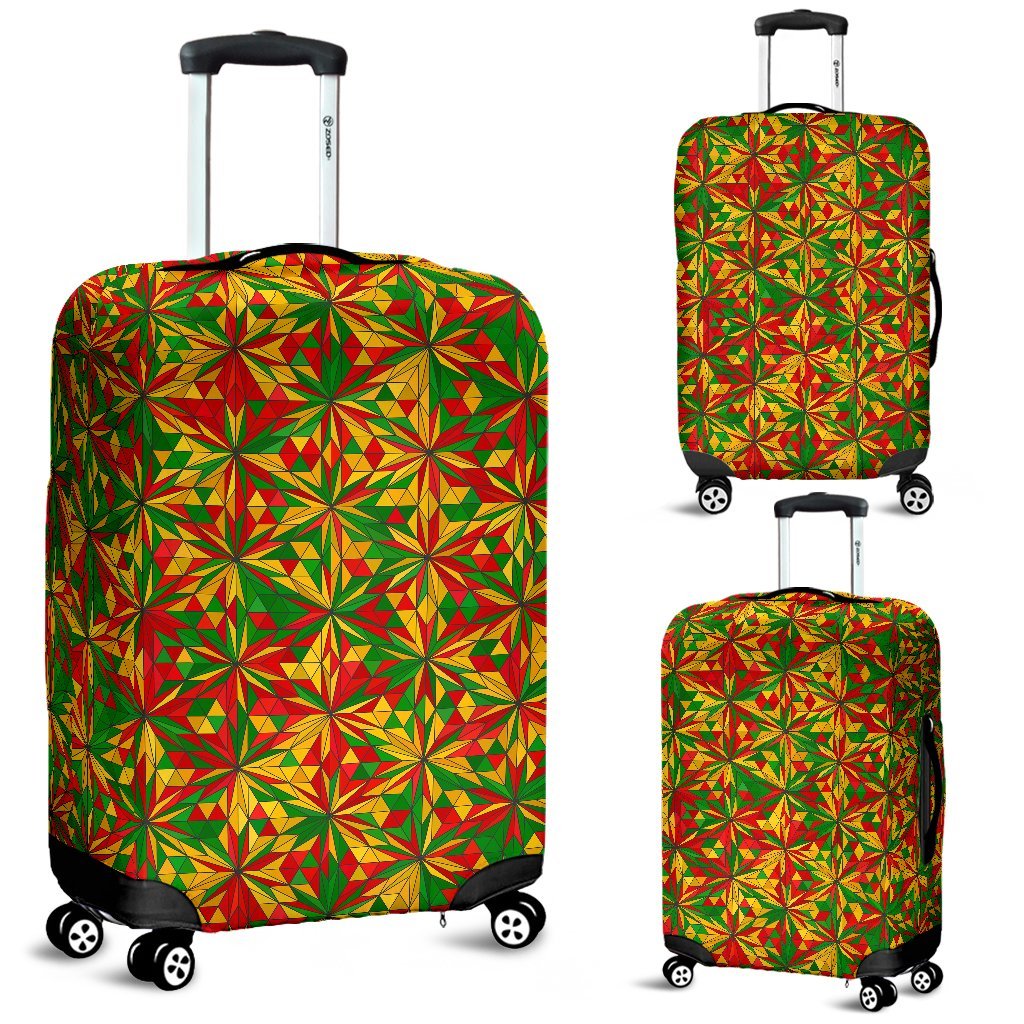 Rasta Reggae Pattern Print Luggage Cover Protector-grizzshop