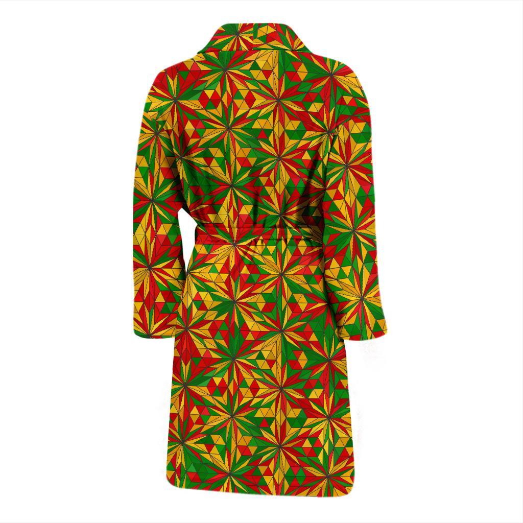 Rasta Reggae Pattern Print Men Long Robe-grizzshop