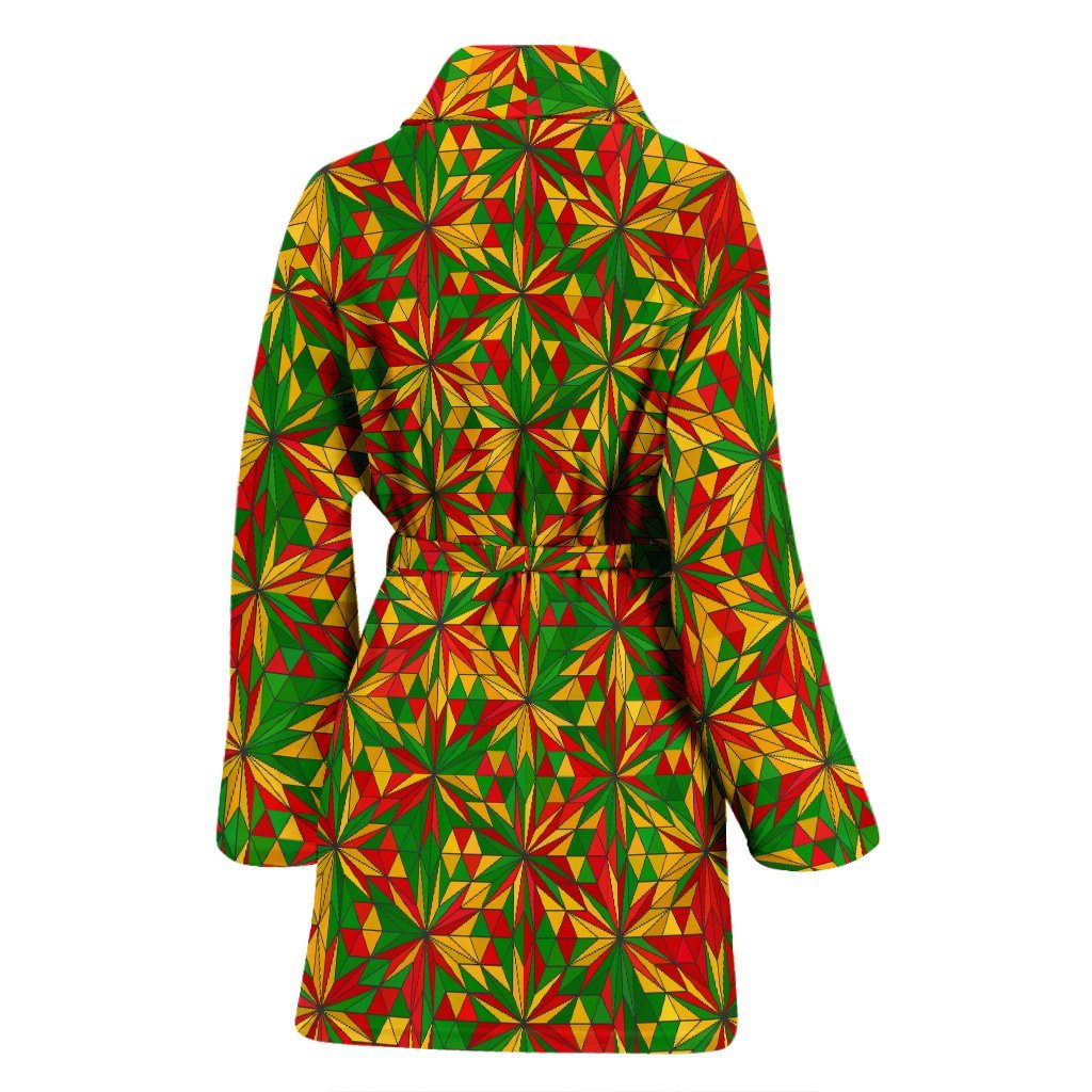 Rasta Reggae Pattern Print Women Long Robe-grizzshop
