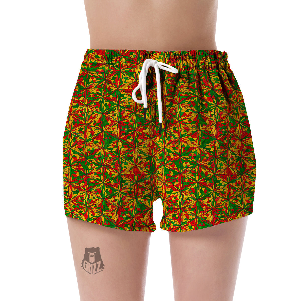 Rasta Reggae Pattern Print Women's Shorts-grizzshop