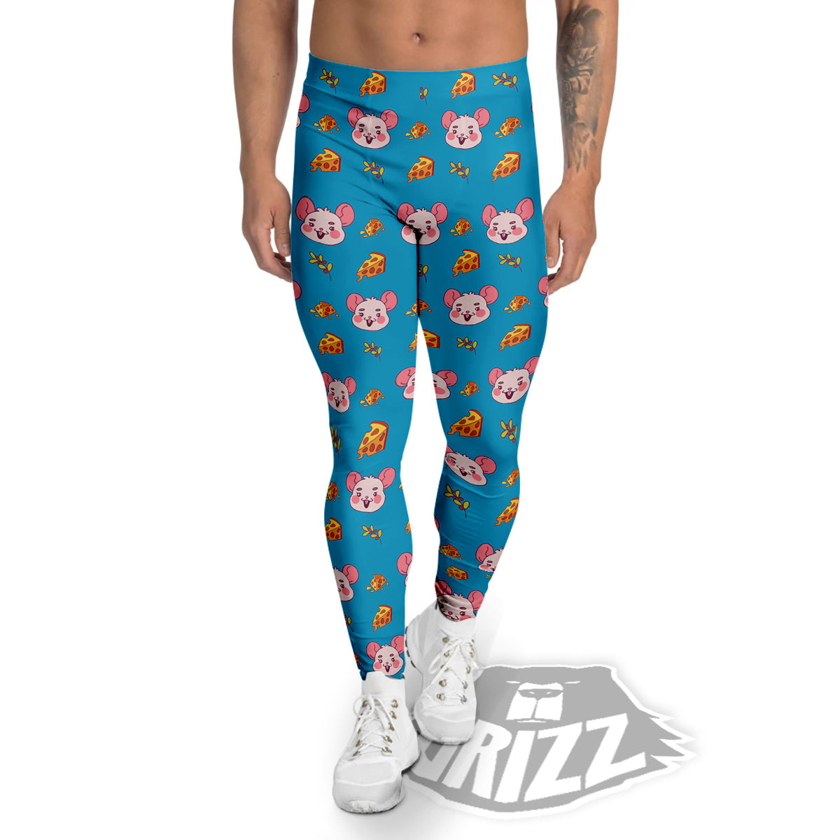 Rat Cute Print Pattern Men's Leggings-grizzshop