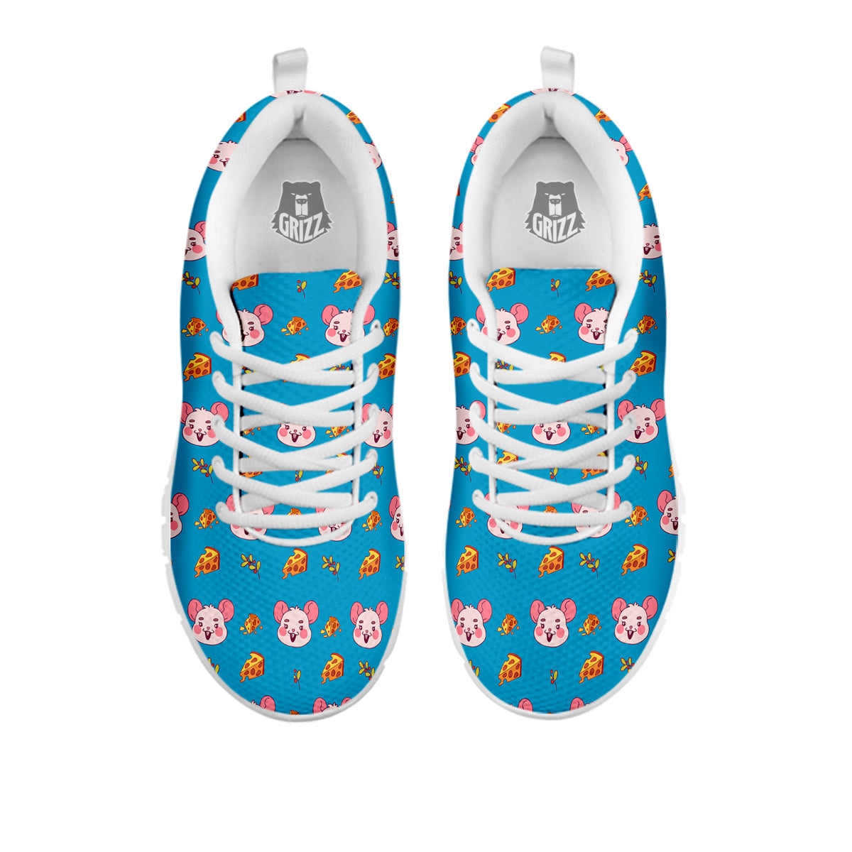 Rat Cute Print Pattern White Sneaker-grizzshop