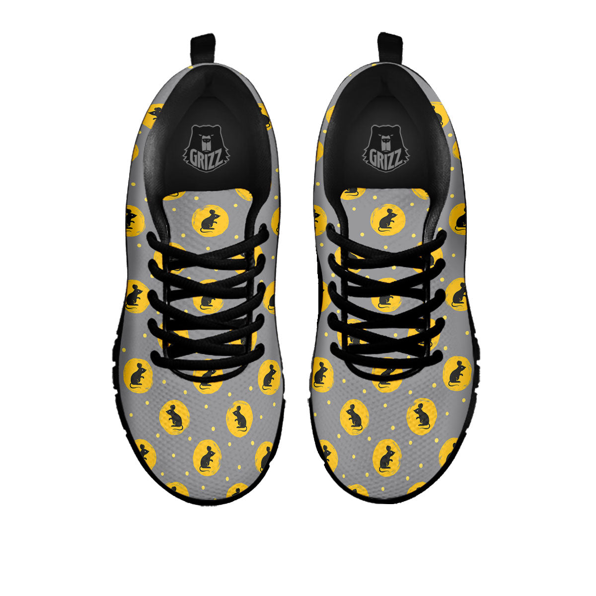 Rat Print Pattern Black Sneaker-grizzshop