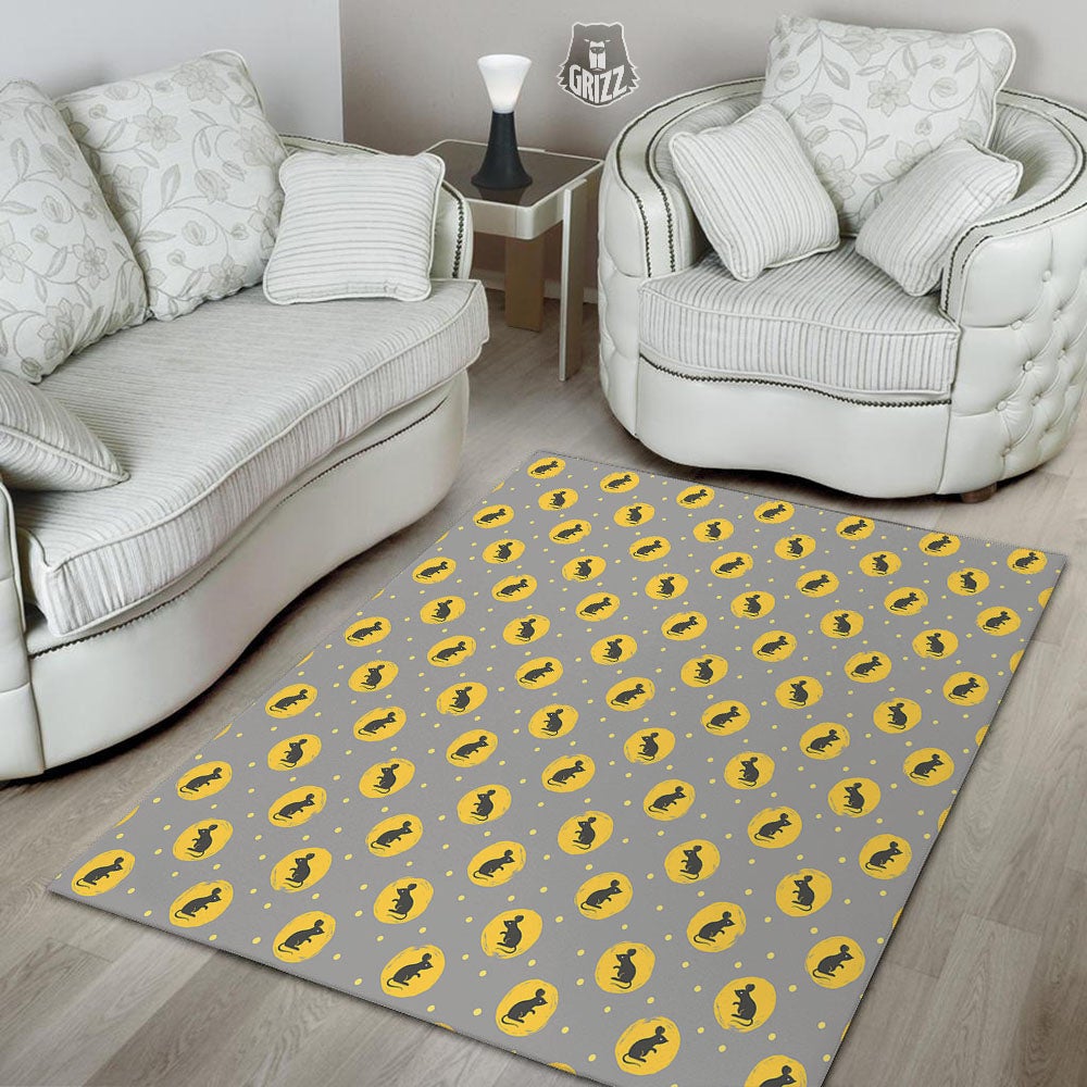 Rat Print Pattern Floor Mat-grizzshop