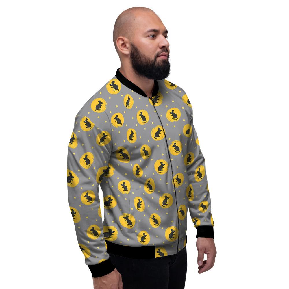 Rat Print Pattern Men's Bomber Jacket-grizzshop